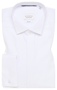 Eterna Cover Shirt Wing Collar Non-Iron Half-Ply Cotton Twill White