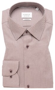 Eterna Dobby Dynamic Cotton Natural Stretch Effect Overhemd Beige