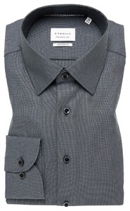 Eterna Dobby Dynamic Cotton Natural Stretch Effect Shirt Black
