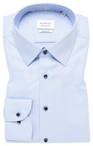 Eterna Dobby Dynamic Cotton Natural Stretch Effect Shirt Light Blue