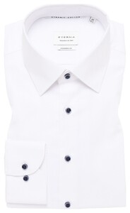 Eterna Dobby Dynamic Cotton Natural Stretch Effect Shirt White