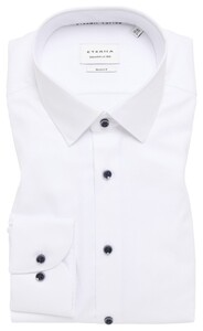 Eterna Dobby Dynamic Cotton Natural Stretch Textured Non-Iron Overhemd Wit