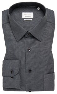 Eterna Dobby Dynamic Cotton Non-Iron Natural Stretch Overhemd Zwart