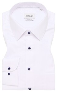 Eterna Dobby Dynamic Cotton Non-Iron Natural Stretch Shirt White