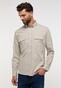 Eterna Even Mini Button-Down Easy-Iron Flanel Overhemd Licht Grijs