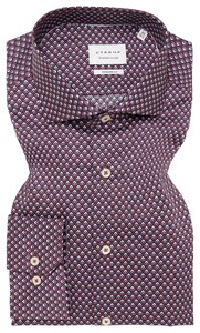 Eterna Fancy Fine Pattern Cotton Non-Iron Twill Shirt Red