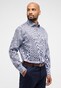 Eterna Fantasy Pattern Non-Iron Twill Classic Kent Shirt Light Blue