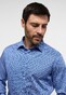 Eterna Fantasy Pattern Twill Cotton Non-Iron Shirt Blue