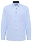 Eterna Fine Check Pattern Poplin Cotton Non-Iron Overhemd Licht Blauw