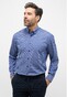 Eterna Fine Check Pattern Poplin Cotton Non-Iron Shirt Dark Evening Blue