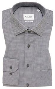 Eterna Fine Fantasy Pattern Cotton Twill Non-Iron Shirt Grey