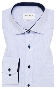 Eterna Fine Fantasy Pattern Non-Iron Classic Kent Shirt Light Blue