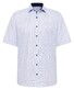 Eterna Fine Pattern Short Sleeve Cotton Non-Iron Overhemd Licht Blauw