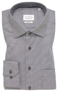 Eterna Fine Pattern Structure Twill Classic Kent Shirt Grey