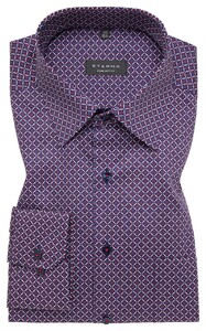 Eterna Fine Pattern Twill Cotton Non-Iron Shirt Red