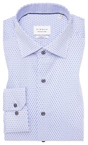 Eterna Fine Pattern Twill Pure Cotton Non-Iron Classic Kent Overhemd Licht Blauw