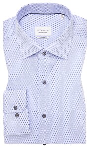 Eterna Fine Pattern Twill Pure Cotton Non-Iron Classic Kent Shirt Light Blue