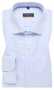 Eterna Fine Texture Cotton Non-Iron Classic Kent Twill Overhemd Licht Blauw
