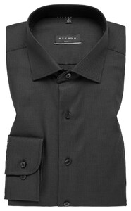 Eterna Fine Texture Cotton Non-Iron Classic Kent Twill Shirt Anthracite Grey