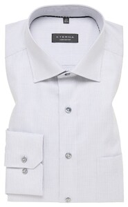 Eterna Fine Texture Twill Non-Iron Cotton Classic Kent Overhemd Licht Grijs
