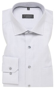 Eterna Fine Texture Twill Non-Iron Cotton Classic Kent Shirt Light Grey