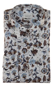 Eterna Milano Floral Shirt Blue-Brown