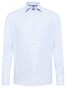 Eterna Modern Fine Structure Cotton Non-Iron Twill Overhemd Licht Blauw