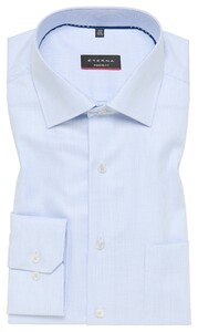 Eterna Modern Fine Structure Cotton Non-Iron Twill Shirt Light Blue