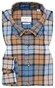 Eterna Multi Check Cotton Easy-Iron Classic Button-Down Overhemd Beige-Blauw