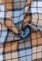 Eterna Multi Check Cotton Easy-Iron Classic Button-Down Overhemd Beige-Blauw