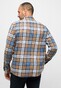 Eterna Multi Check Cotton Easy-Iron Classic Button-Down Overhemd Beige-Blauw