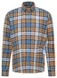 Eterna Multi Check Cotton Easy-Iron Classic Button-Down Overhemd Beige-Blauw