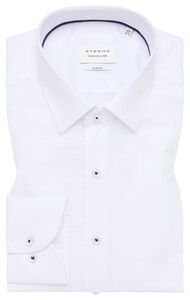 Eterna Natté Texture Cotton Non-Iron Basic Kent Shirt White