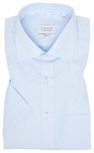 Eterna Original Poplin Short Sleeve Non-Iron Classic Kent Overhemd Licht Blauw