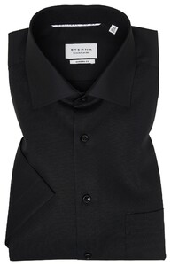 Eterna Original Poplin Short Sleeve Non-Iron Classic Kent Overhemd Zwart