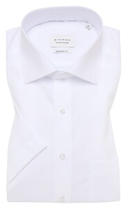 Eterna Original Shirt Lightweight Cotton Poplin Non-Iron Short Sleeve Overhemd Wit