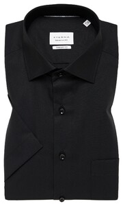 Eterna Original Shirt Lightweight Cotton Poplin Non-Iron Short Sleeve Overhemd Zwart