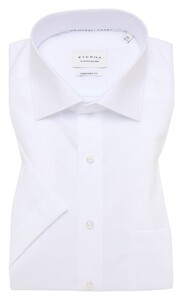 Eterna Original Shirt Lightweight Cotton Poplin Non-Iron Short Sleeve White