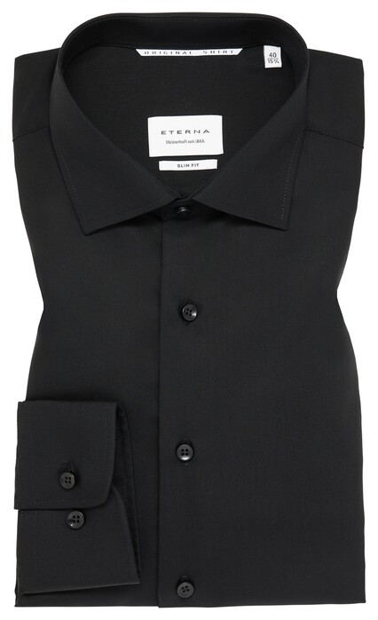 Eterna Original Shirt Lightweight Poplin Cotton Non-Iron Black