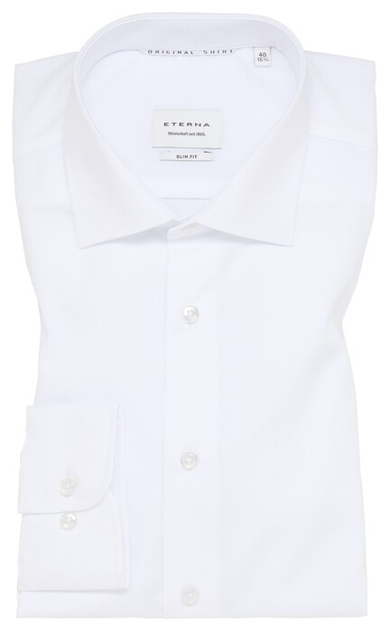 Eterna Original Shirt Lightweight Poplin Cotton Non-Iron White