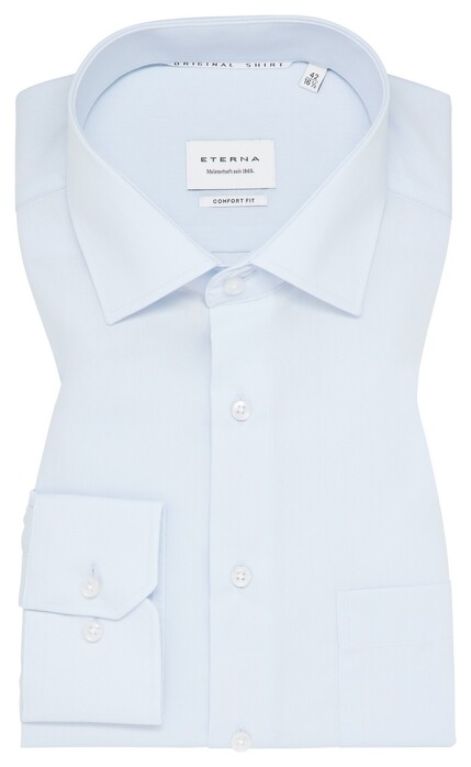 Eterna Original Shirt Lightweight Poplin Non-Iron Light Blue