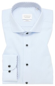 Eterna Original Shirt Plain Color Poplin Cotton Non-Iron Overhemd Sky Blue