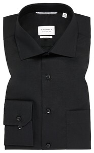 Eterna Original Shirt Plain Color Poplin Non-Iron Longer Sleeve Overhemd Zwart