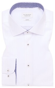 Eterna Original Shirt Plain Color Subtle Contrast Poplin Non-Iron Overhemd Wit