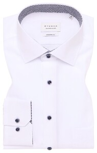 Eterna Original Shirt Poplin Contrast Buttons Non-Iron Cotton White