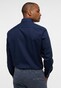 Eterna Original Shirt Poplin Cotton Non-Iron Uni Color Subtle Contrast Navy