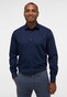 Eterna Original Shirt Poplin Cotton Non-Iron Uni Color Subtle Contrast Navy