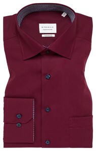 Eterna Original Shirt Poplin Non-Iron Cotton Classic Kent Overhemd Wijnrood