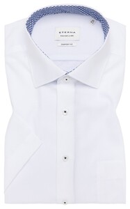 Eterna Original Shirt Poplin Short Sleeve Non-Iron Kent Collar White