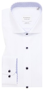 Eterna Original Shirt Pure Cotton Poplin Non-Iron Contrast Lining White